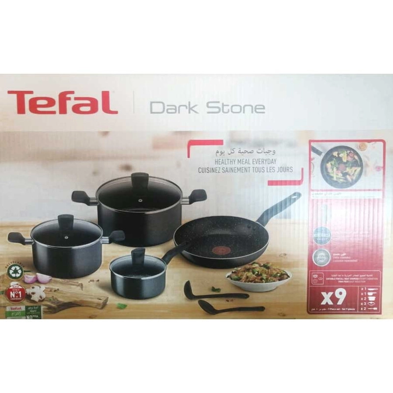 سرویس پخت و پز 9 پارچه تفال مدل Dark Stone