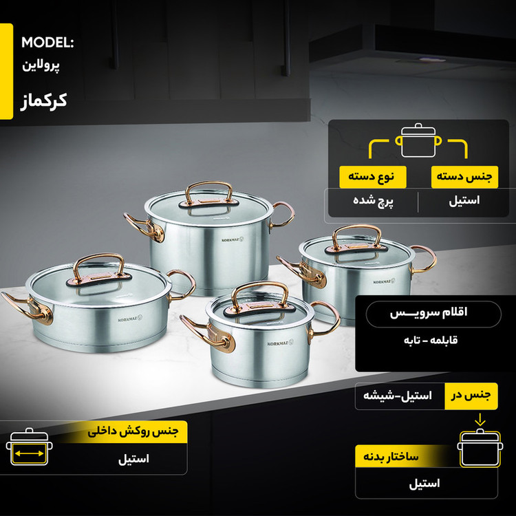 سرویس پخت و پز 8 پارچه کرکماز مدل پرولاین